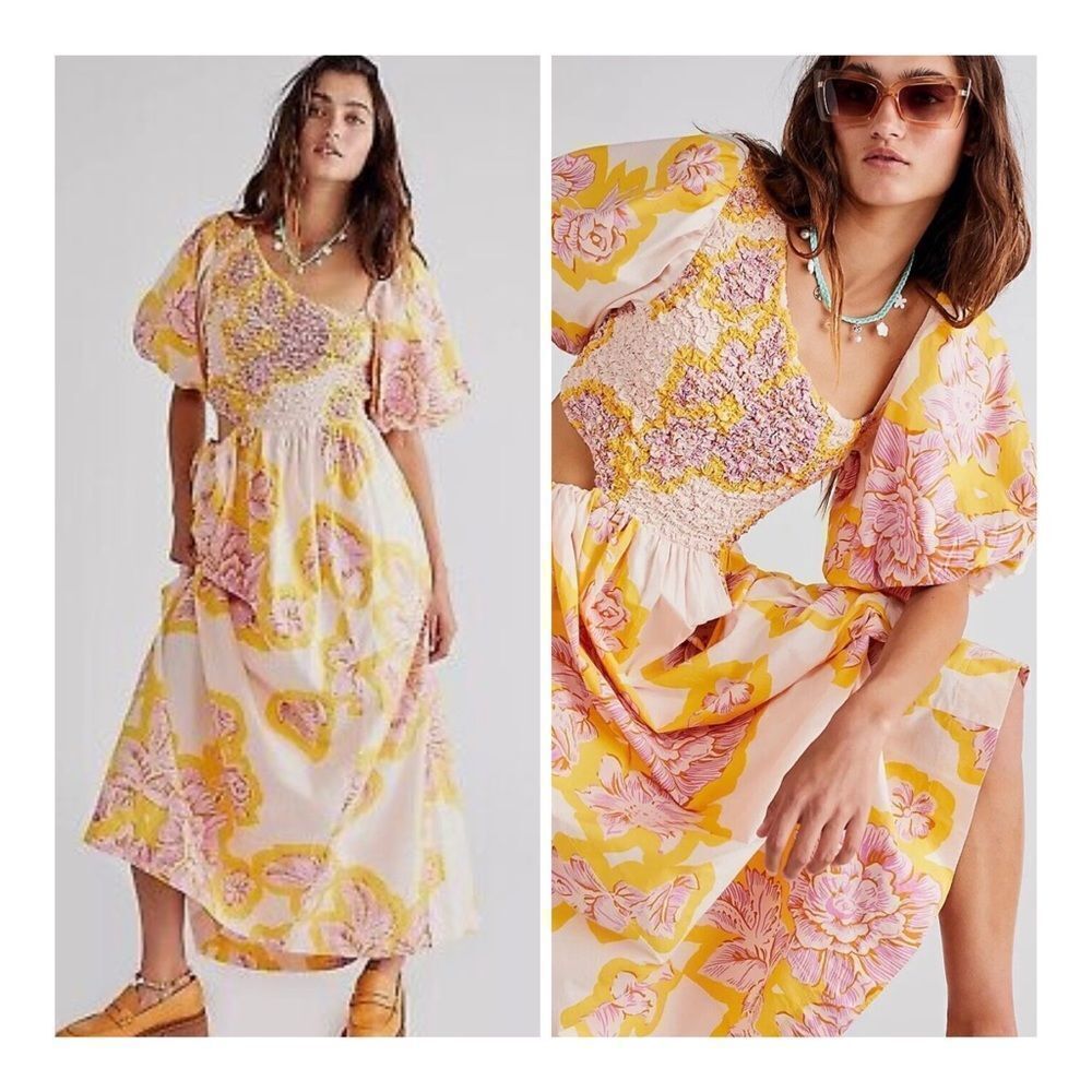 NWT Free  People Kalina Printed Midi Dress
Size XS,M